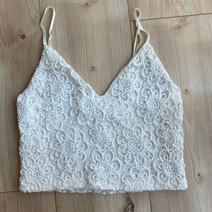 White Lace Embroidered Top